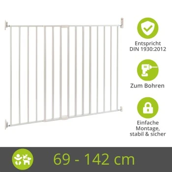 Bomi Tierschutzgitter Maja 69-116 Cm Weiß Für Drinnen & Draußen 2 Bomi Tierschutzgitter Maja 69-116 Cm Weiß Für Drinnen & Draußen – Bild 2