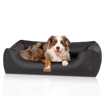 Knuffelwuff Orthopädisches Hundebett Montana Aus Kunstleder Schwarz M-L 4 Knuffelwuff Orthopädisches Hundebett Montana Aus Kunstleder Schwarz M-L – Bild 4