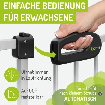 Bomi Türschutzgitter Extrahoch 107 Cm - Merle 73-81 Cm In Weiß Für Hunde & Katzen 4 Bomi Türschutzgitter Extrahoch 107 Cm - Merle 73-81 Cm In Weiß Für Hunde & Katzen – Bild 4