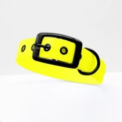 THE DOG IDEA Biothane Halsband Neongelb Schwarz XS