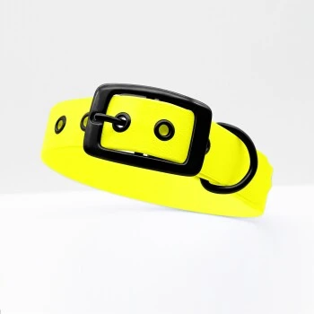 THE DOG IDEA Biothane Halsband Neongelb Schwarz XS 1 THE DOG IDEA Biothane Halsband Neongelb Schwarz XS